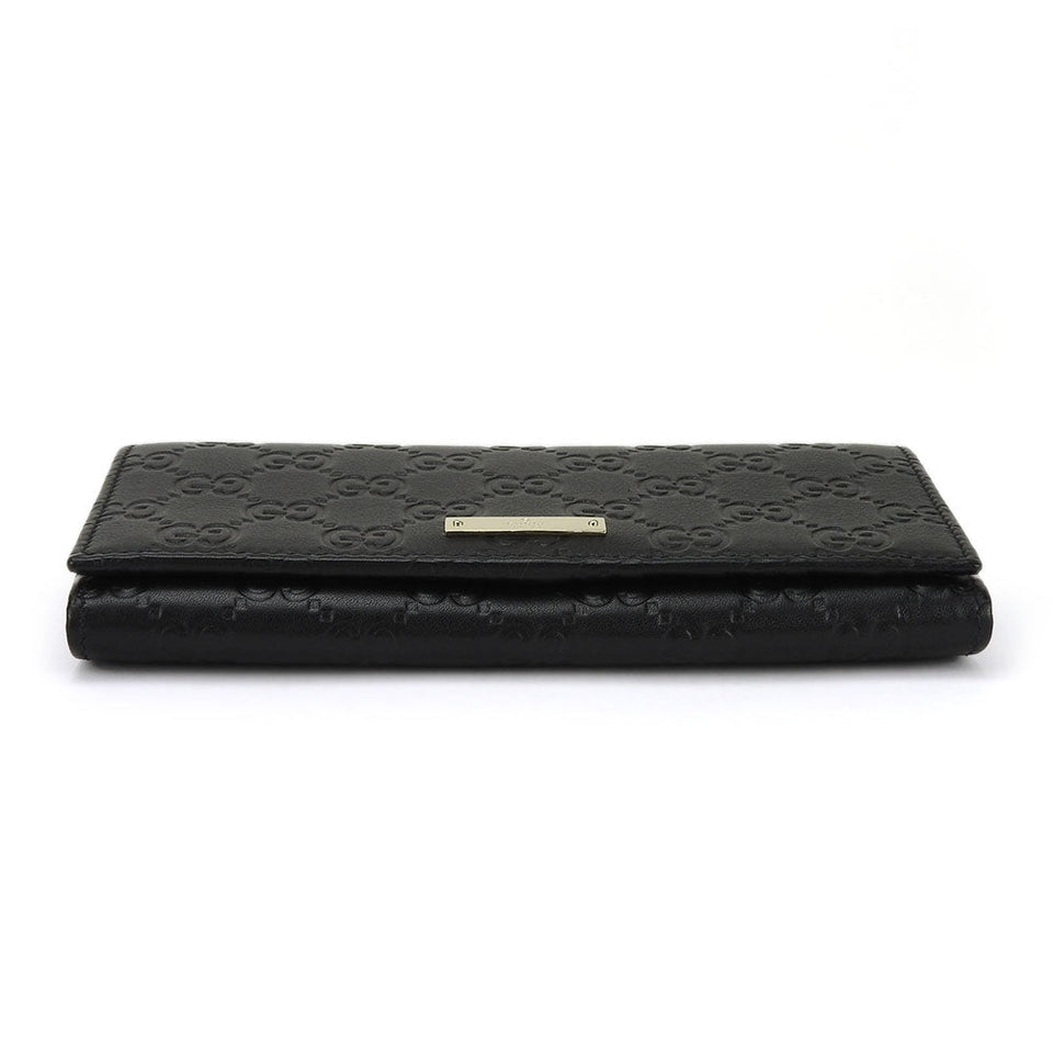 Gucci Long Wallet Purse 244946 Sima leather black Guccisima