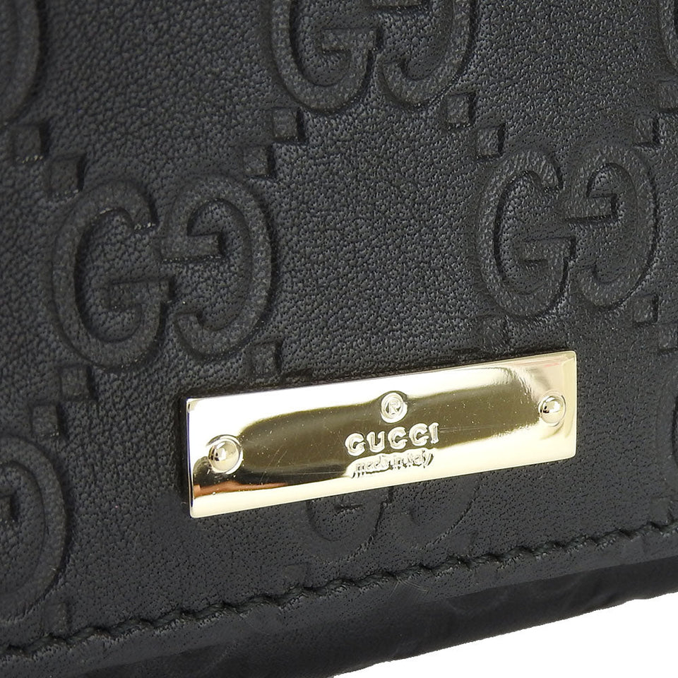 Gucci Long Wallet Purse 244946 Sima leather black Guccisima