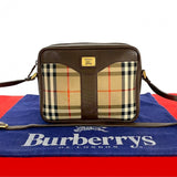 Burberry Shoulder Bag Canvas, Leather Brown Nova Check Shadow Horse logo Metal Women