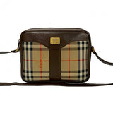 Burberry Shoulder Bag Canvas, Leather Brown Nova Check Shadow Horse logo Metal Women