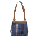 Luxury BurberrySs Nova Check Tote Bag PVC Leather Blue Auth 81458