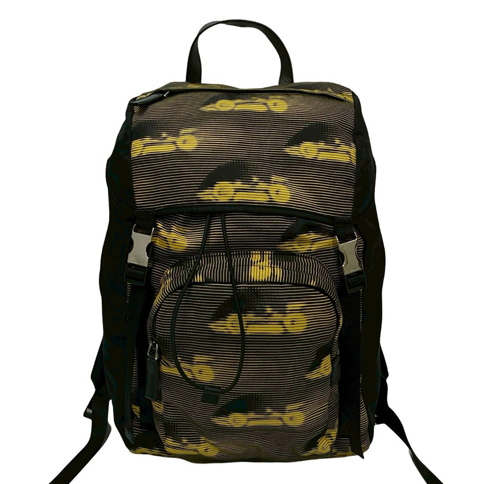 Prada Official Name Leather Nylon Backpack