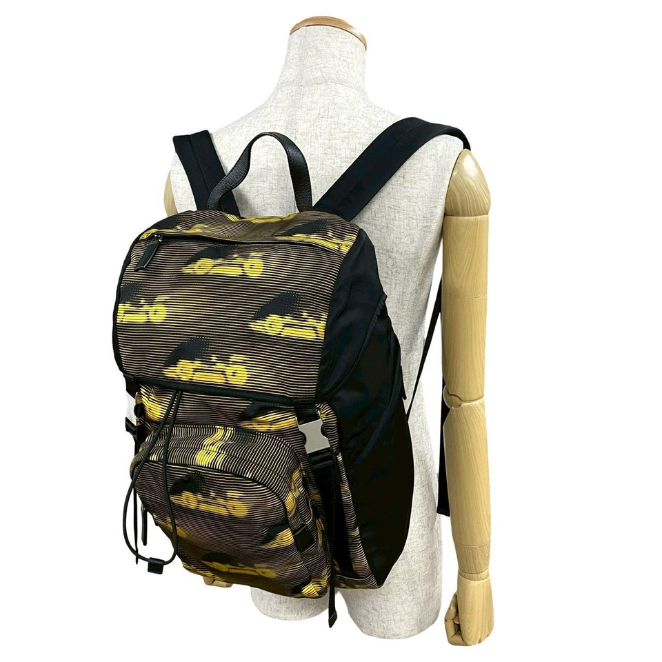 Prada Official Name Leather Nylon Backpack
