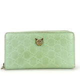 Gucci Long Wallet Purse 548058 Sima leather Mint green Zip Around