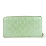 Gucci Long Wallet Purse 548058 Sima leather Mint green Zip Around