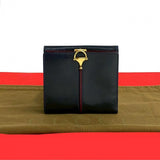 Gucci Bifold Wallet leather Navy Horsebit Metal Women