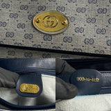 Gucci Handbag Leather, PVC Navy Micro GG logoMetal Women