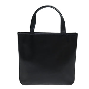 Luxury Burberry Nova Check Hand Bag Leather Canvas Black Beige Auth 81655
