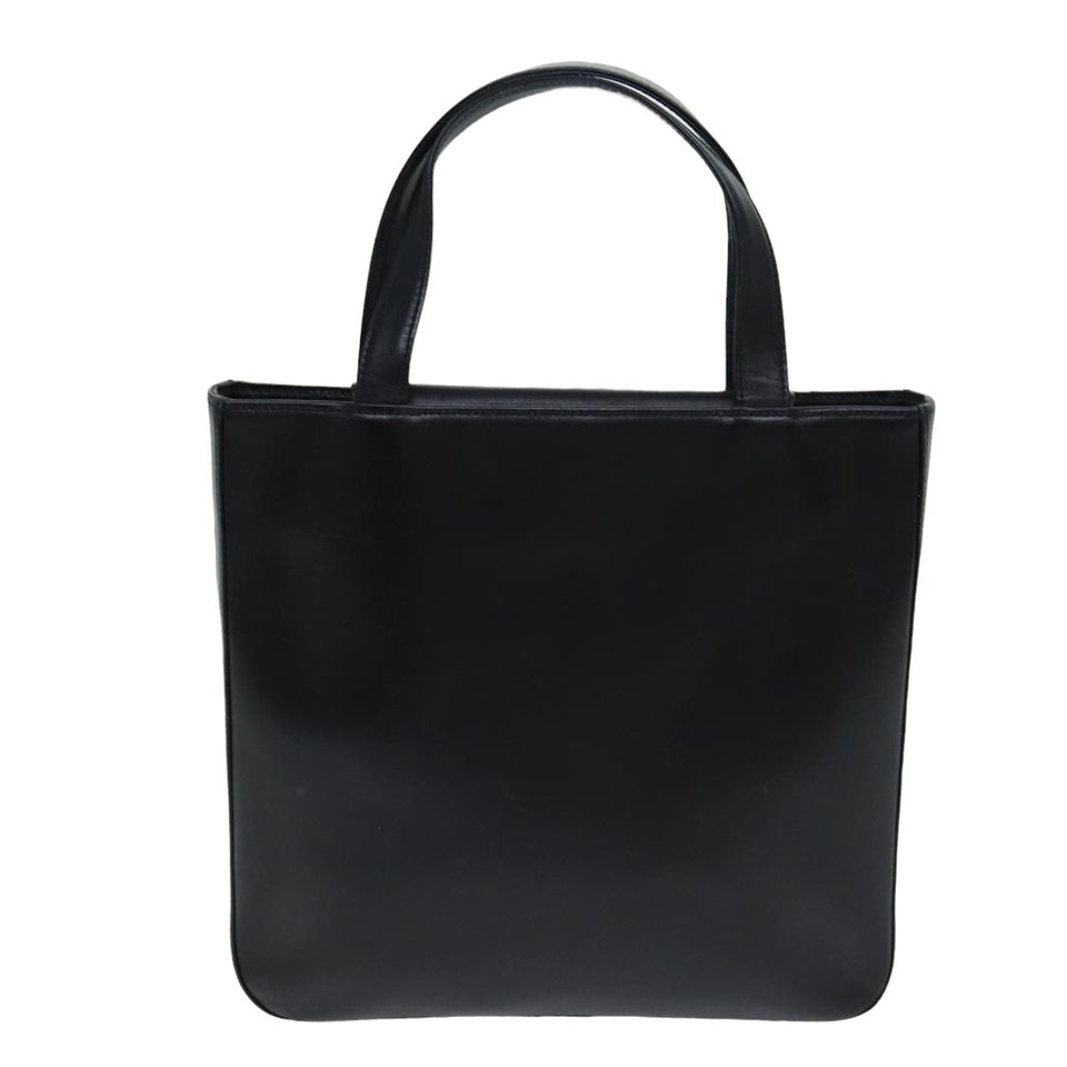 Luxury Burberry Nova Check Hand Bag Leather Canvas Black Beige Auth 81655