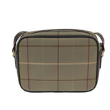 Luxury BurberrySs Nova Check Shoulder Bag Canvas Beige Auth 81656