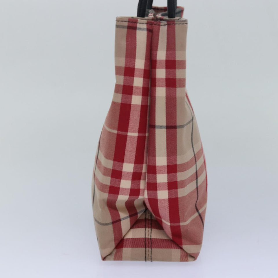 Luxury Burberry Nova Check Hand Bag Canvas Red Auth 81671
