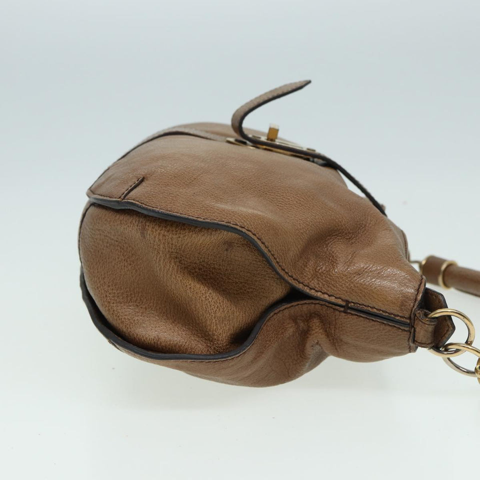 Luxury Burberry Shoulder Bag Leather 2way Brown Auth 81678