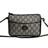 Gucci Shoulder Bag Leather, PVC Navy Gucci Plus logoMetal Women
