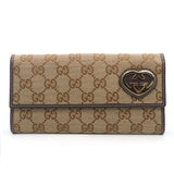 Gucci Long Wallet Purse 245723 GG canvas Brown
