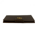 Gucci Long Wallet Purse leather Brown GG logo Metal Women