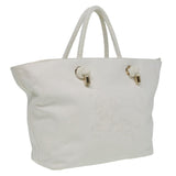 Luxury Burberry Tote Bag Canvas White Auth 81965
