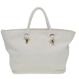 Luxury Burberry Tote Bag Canvas White Auth 81965