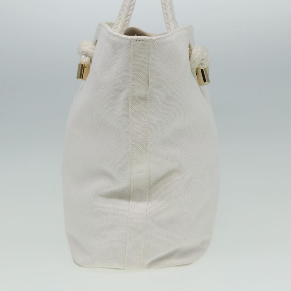 Luxury Burberry Tote Bag Canvas White Auth 81965