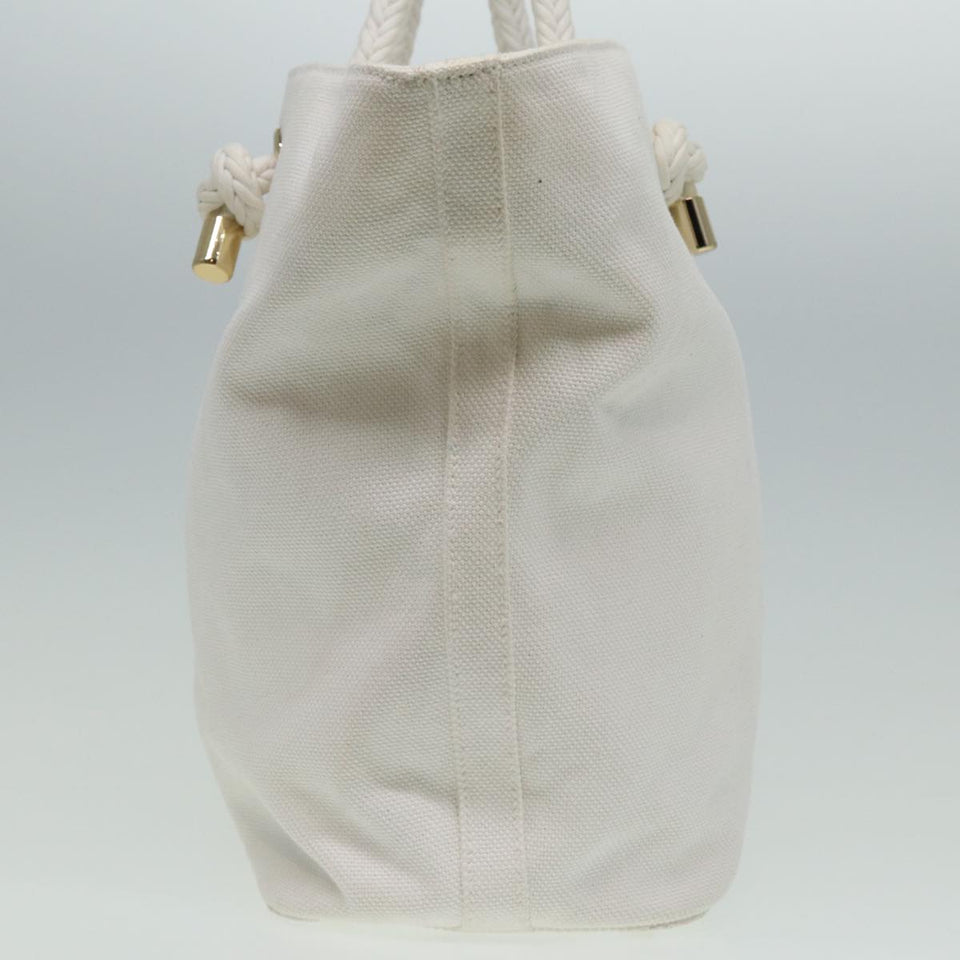 Luxury Burberry Tote Bag Canvas White Auth 81965
