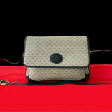 Gucci Shoulder Bag Leather, PVC Navy Micro GG Women