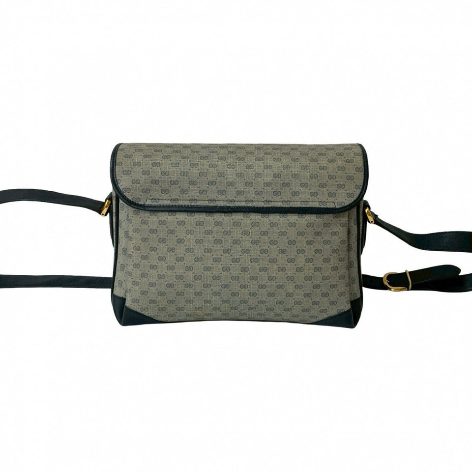 Gucci Shoulder Bag Leather, PVC Navy Micro GG Women