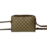 Gucci Shoulder Bag Leather, PVC Brown GG logo Metal Sherry line Women