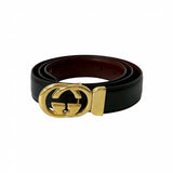 Gucci belt leather black Interlocking G 90ã»30