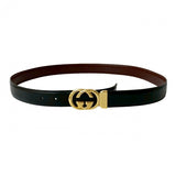 Gucci belt leather black Interlocking G 90ã»30