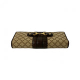 Gucci Long Wallet Purse Leather, Canvas beige Diamante Horsebit Women
