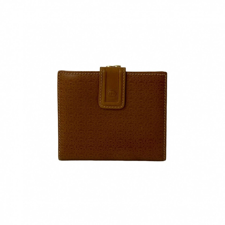 Gucci Bifold Wallet leather Brown Gamaguchi GG logo Women(Unisex)