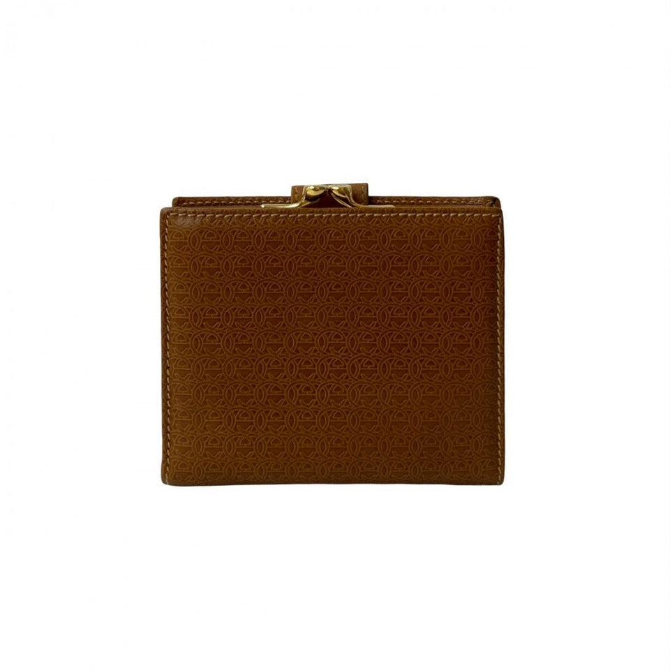 Gucci Bifold Wallet leather Brown Gamaguchi GG logo Women(Unisex)