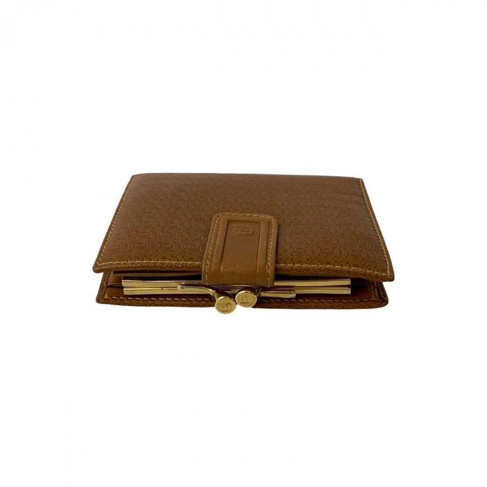 Gucci Bifold Wallet leather Brown Gamaguchi GG logo Women(Unisex)
