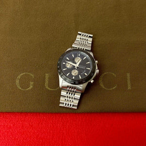 Gucci Watches Stainless steel Silver G Timeless Chronograph black dial