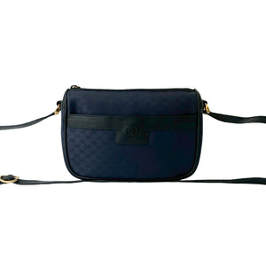 Gucci Shoulder Bag leather Navy