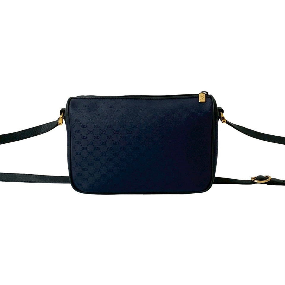Gucci Shoulder Bag leather Navy