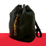Gucci Backpack leather black Bamboo