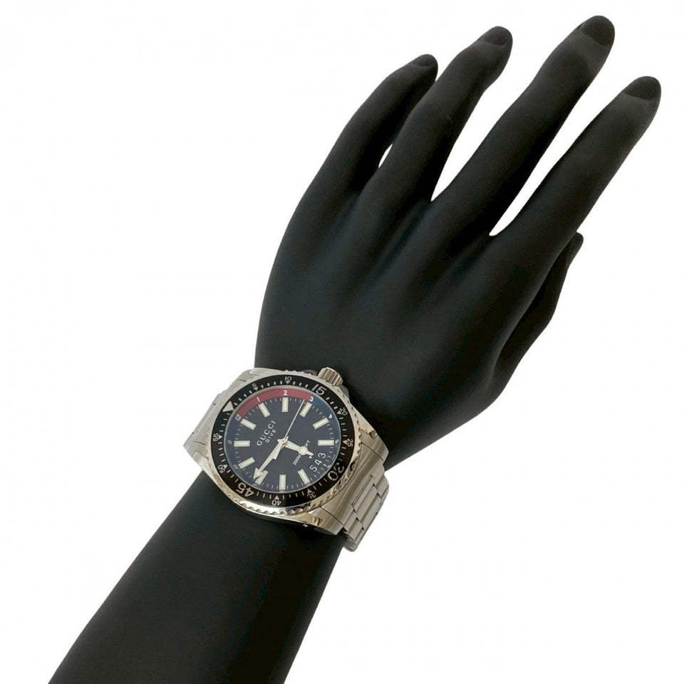 Gucci Watches Stainless steel Silver Dive black dial