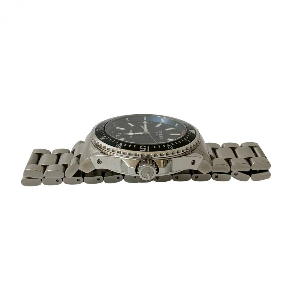 Gucci Watches Stainless steel Silver Dive black dial