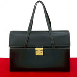 Gucci Handbag leather black logo Metal Women