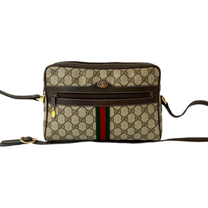 Gucci Shoulder Bag leather Brown Sherry line