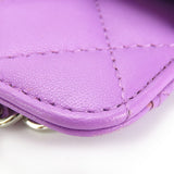 Chanel Lambskin Shoulder Bag Matrasse Purple