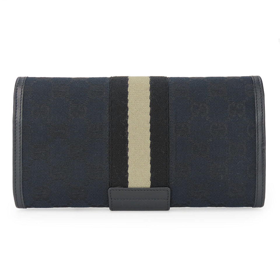 Gucci Long Wallet Purse 035.0416.2180 GG canvas black Web line