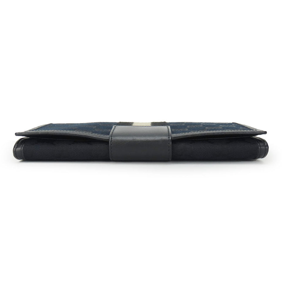 Gucci Long Wallet Purse 035.0416.2180 GG canvas black Web line