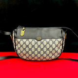 Gucci Shoulder Bag leather Navy