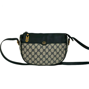 Gucci Shoulder Bag leather Navy
