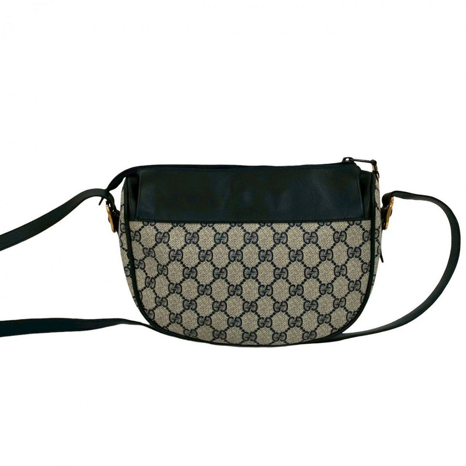 Gucci Shoulder Bag leather Navy