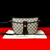 Gucci Shoulder Bag leather Navy Sherry line
