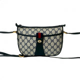 Gucci Shoulder Bag leather Navy Sherry line
