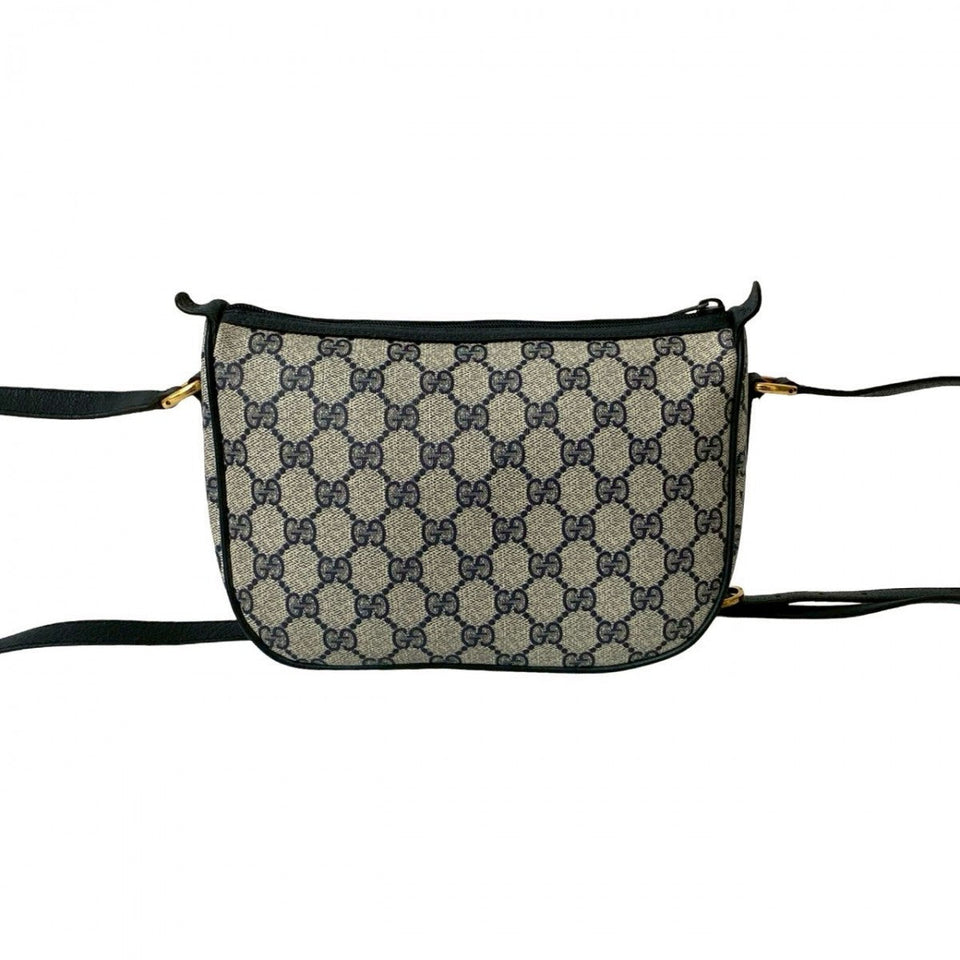 Gucci Shoulder Bag leather Navy Sherry line