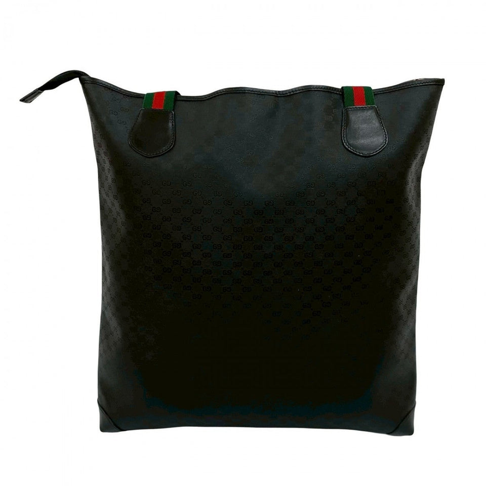 Gucci Tote Bag Leather, PVC black Micro GG Sherry line Women